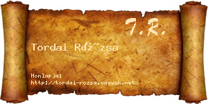 Tordai Rózsa névjegykártya