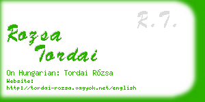 rozsa tordai business card
